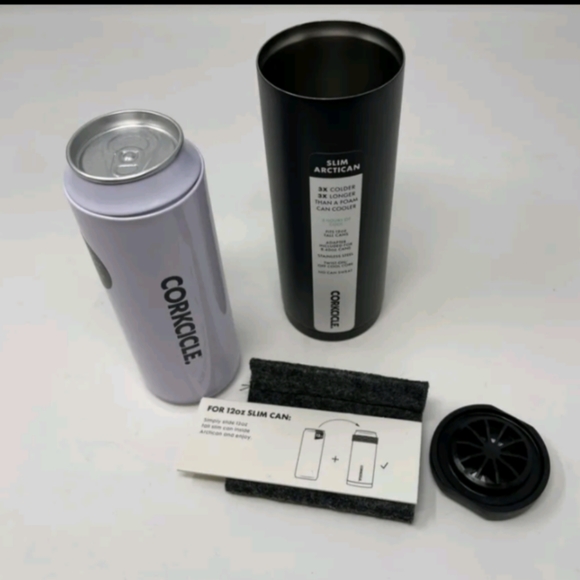 Corkcicle Dining Two Lot Set Black Corkcicle Slim Arctican Drink 2